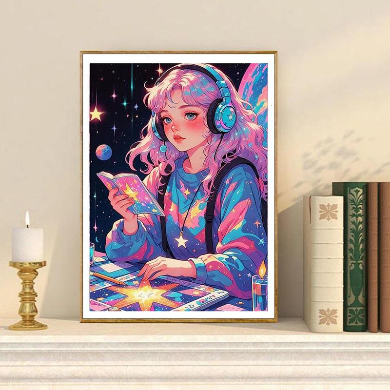 Teenager Pattern DIY Diamond Art Painting Without Frame, DIY Decorative Art Picture for Beginner, Home Wall Decoration