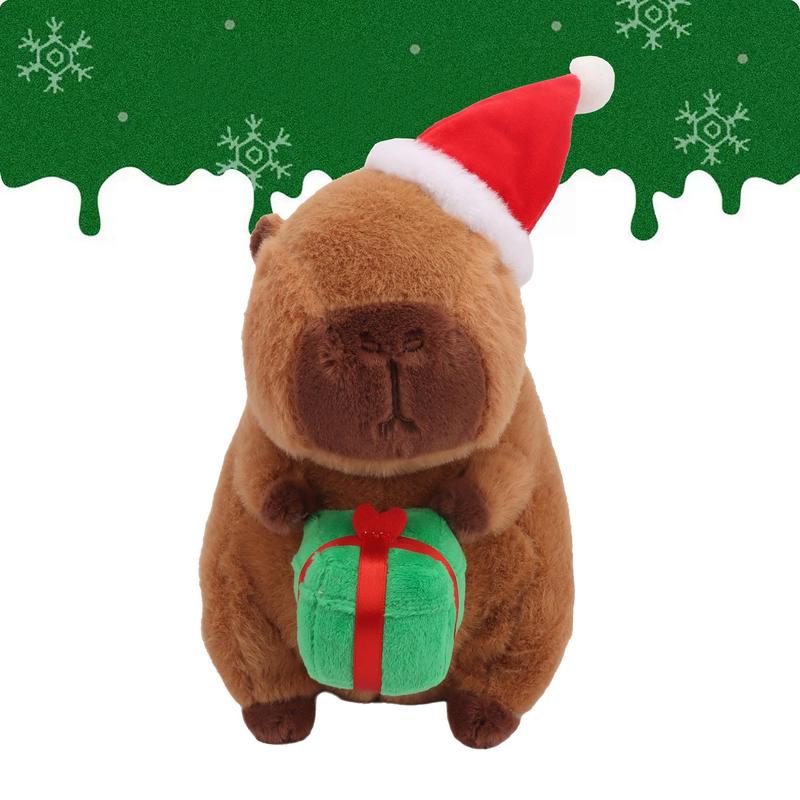 22cm 8.66in Capybara Plush Toys Cuddle Christmas Capybara Toys Unique Capybara Soft Plush Toys With Christmas Gift, Box Stuffed Animal Christmas Decoration