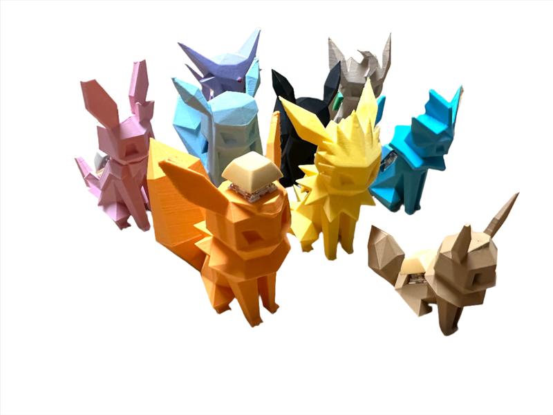 Low Poly Eeveelution Mechanical Switch Fidget Toy Pack | Stim Toy, Stress Relief, ADHD, ASMR