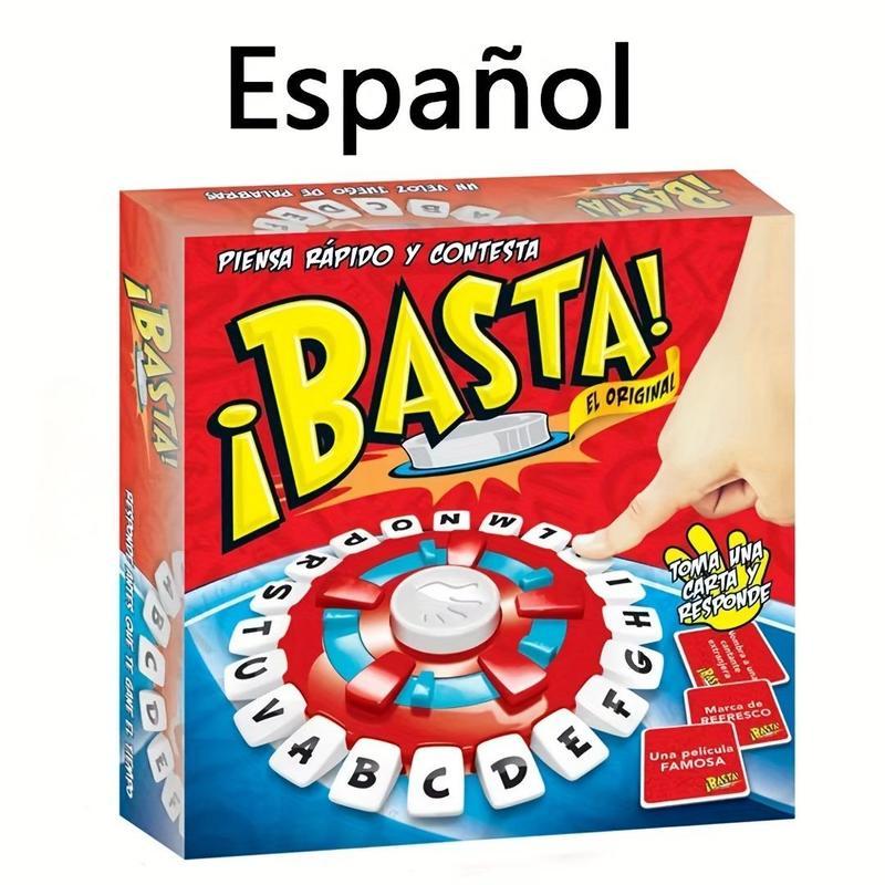 Basta Strategy Board Game, 1 Count SpanishEdition Word Thinking & Quick Letter Challenge,Educational Family Game for Ages 14+ Teenager,Friends, Party