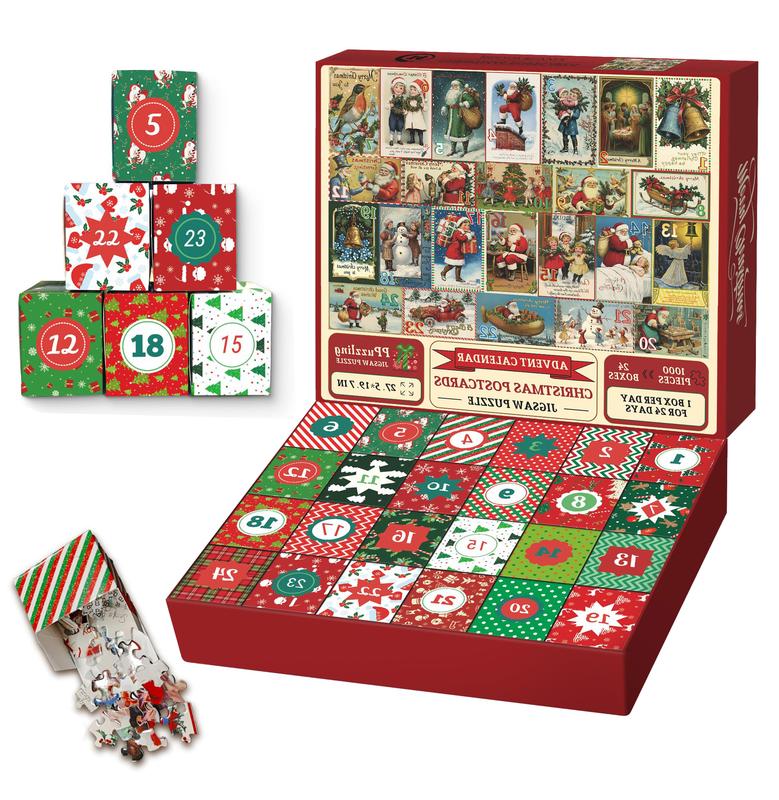 Advent Calendar Puzzles 1000 Pieces, Christmas Countdown Jigsaw Puzzles, Puzzles for Home Decor christmas advent christmas decorations