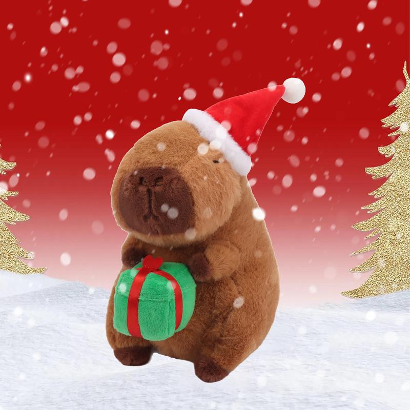 22cm 8.66in Capybara Plush Toys Cuddle Christmas Capybara Toys Unique Capybara Soft Plush Toys With Christmas Gift, Box Stuffed Animal Christmas Decoration