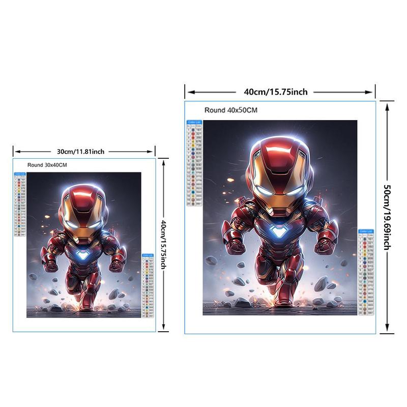 Cartoon Iron Man Pattern DIY Diamond Arts Colorful Painting Kit without Frame, DIY 5D Diamond Arts Colorful Painting for Home Bedroom Wall Decor