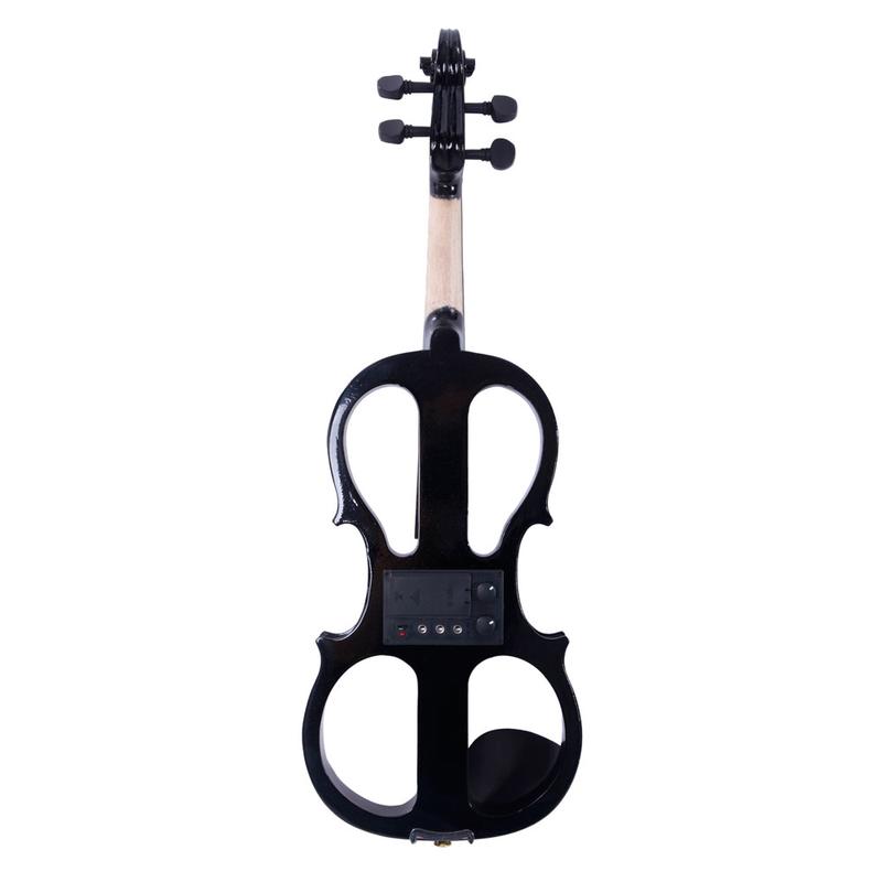 VINCIGO 4 4 Electric Silent Violin, Wood Violin with Case Bow Rosin Headphone Connecting Line V-0 Black Beginner Kit for Adults Teens