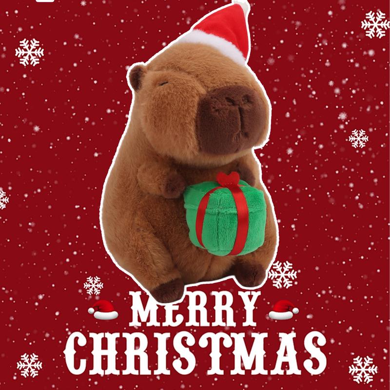 22cm 8.66in Capybara Plush Toys Cuddle Christmas Capybara Toys Unique Capybara Soft Plush Toys With Christmas Gift, Box Stuffed Animal Christmas Decoration