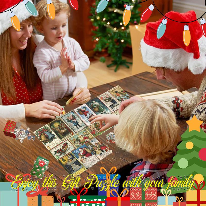 Advent Calendar Puzzles 1000 Pieces, Christmas Countdown Jigsaw Puzzles, Puzzles for Home Decor christmas advent christmas decorations