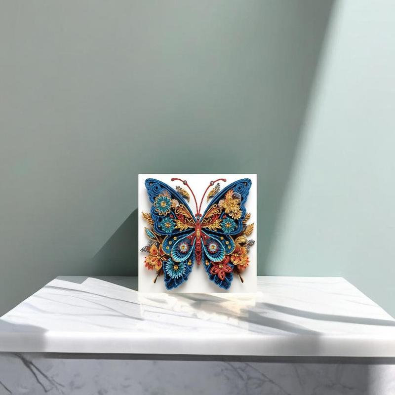 Butterfly Pattern DIY Diamond Arts Colorful Painting Kit without Frame, DIY Decorative Art Picture for Beginner, Wall Art Decor for Home Office