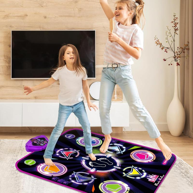 Dance Mat for Kids, Adjustable Volume, Built-in Music, 5 Game Modes, Dancing Game Pad for 3 4 5 6 7 8+ Year Old Girls Boys, Dance Toys Gifts, Perfect Xmas Birthday Gift