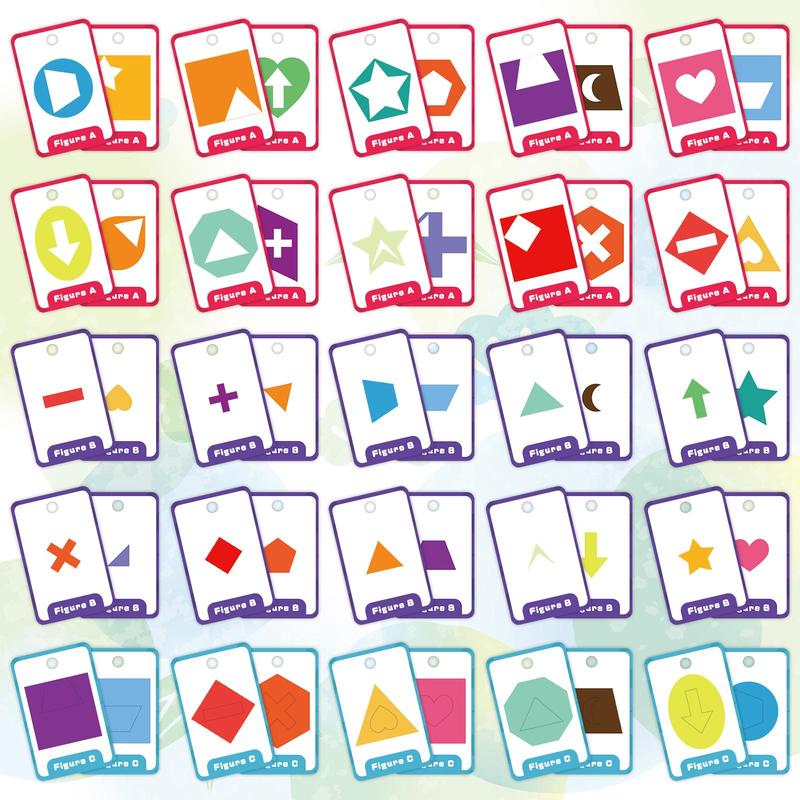 Shape & Color Recognition Flash Card, 2 Sets Educational Card for Speech Therapy Reading Manipulative Spelling, Education Supplies