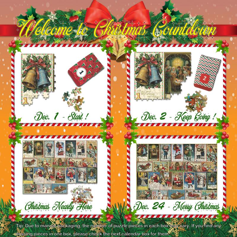 Advent Calendar Puzzles 1000 Pieces, Christmas Countdown Jigsaw Puzzles, Puzzles for Home Decor christmas advent christmas decorations