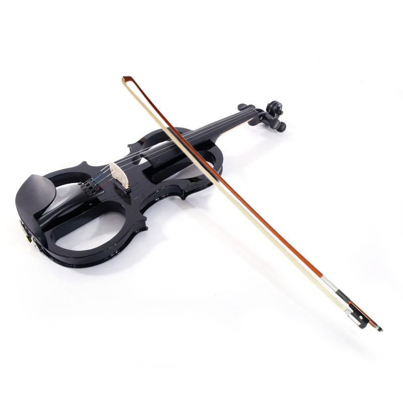 VINCIGO 4 4 Electric Silent Violin, Wood Violin with Case Bow Rosin Headphone Connecting Line V-0 Black Beginner Kit for Adults Teens