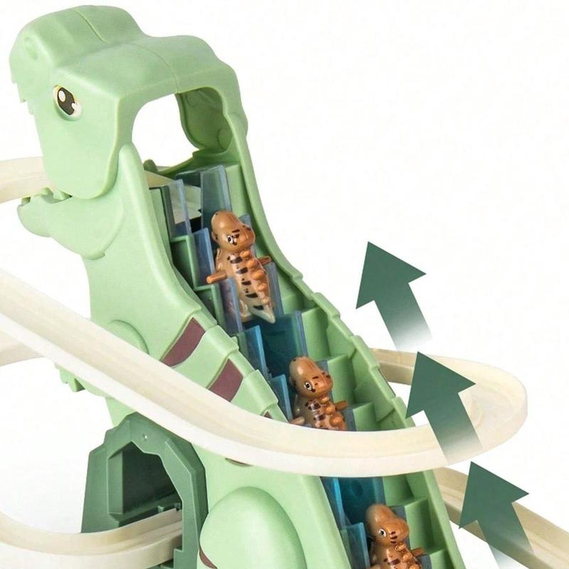 Dinosaur Climbing Stairs Track Slide Toy, Electric Dinosaur Stairs Climbing Slide Toy with 3 Cars, Climbing Track Toy for Kids