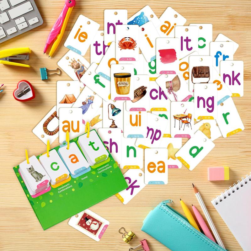 Shape & Color Recognition Flash Card, 2 Sets Educational Card for Speech Therapy Reading Manipulative Spelling, Education Supplies