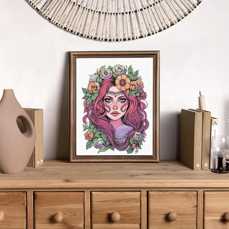 Sugar Skull Coloring Painting, Cool Color Style, Perfect for New Year's Birthday Christmas and Other Holiday Parties