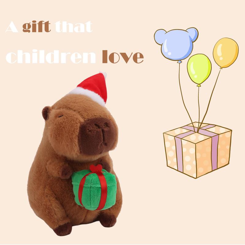 22cm 8.66in Capybara Plush Toys Cuddle Christmas Capybara Toys Unique Capybara Soft Plush Toys With Christmas Gift, Box Stuffed Animal Christmas Decoration