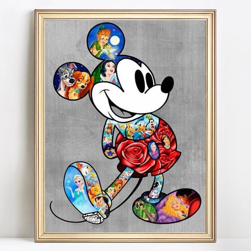 5D Diamond Arts Colorful Painting Kit, Cartoon Mouse Pattern DIY Diamond Arts Colorful Painting without Frame, Handmade Craft Art Kit