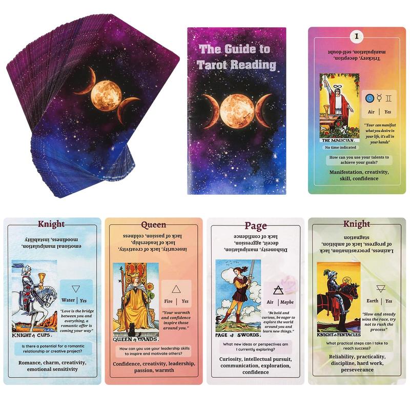 Tarot Cards for Beginners with Guide Book, Classic Tarot Cards with Meanings on Them, Tarot Decks for Tarot Learners