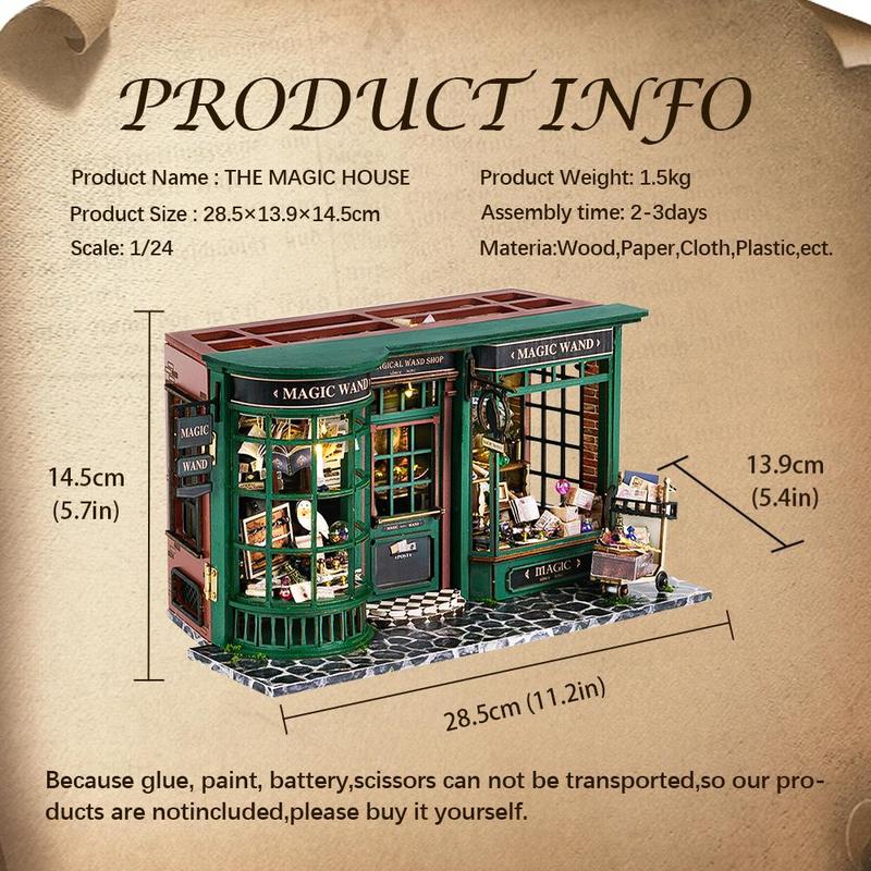 CUTEBEE DIY Miniature Dollhouse Kit, DIY Wooden Dollhouse Kit Miniature House Kit, Creative Room Idea（Magic House）