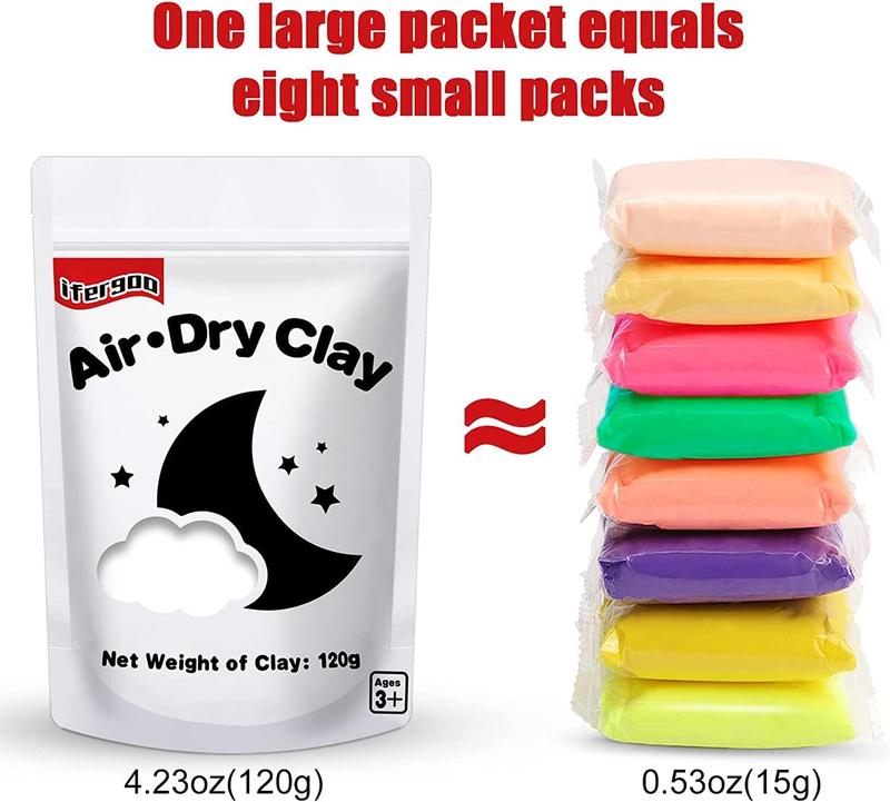 ifergoo White Air Dry Clay, Modeling Clay for School Art & Craft Project. Refill White Clay for Kids Age 3-12, Boys and Girls Gift