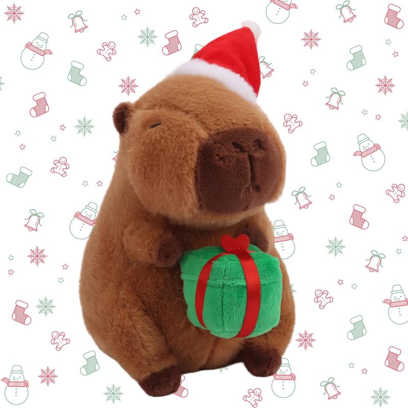 22cm 8.66in Capybara Plush Toys Cuddle Christmas Capybara Toys Unique Capybara Soft Plush Toys With Christmas Gift, Box Stuffed Animal Christmas Decoration