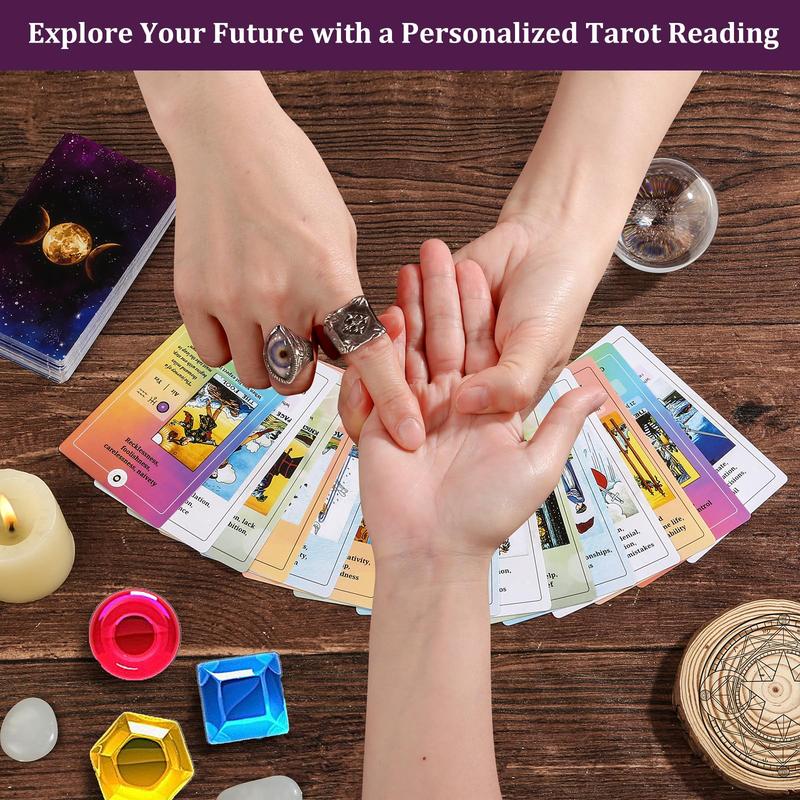 Tarot Cards for Beginners with Guide Book, Classic Tarot Cards with Meanings on Them, Tarot Decks for Tarot Learners