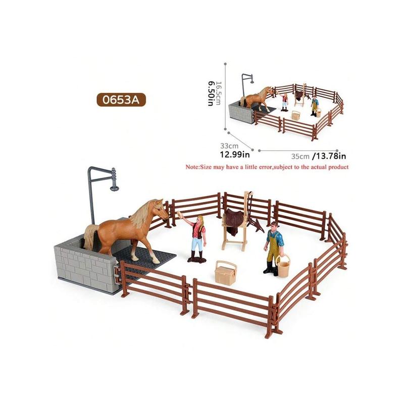 Christmas Decoration Farm Ranch Toys Stable Doll Playset Horse Club With Rider Stable Enclosure Horseback Riding Doll Animal Playset Gifts For Girls And Boys Christmas Day Gifts Children's Play House Toys