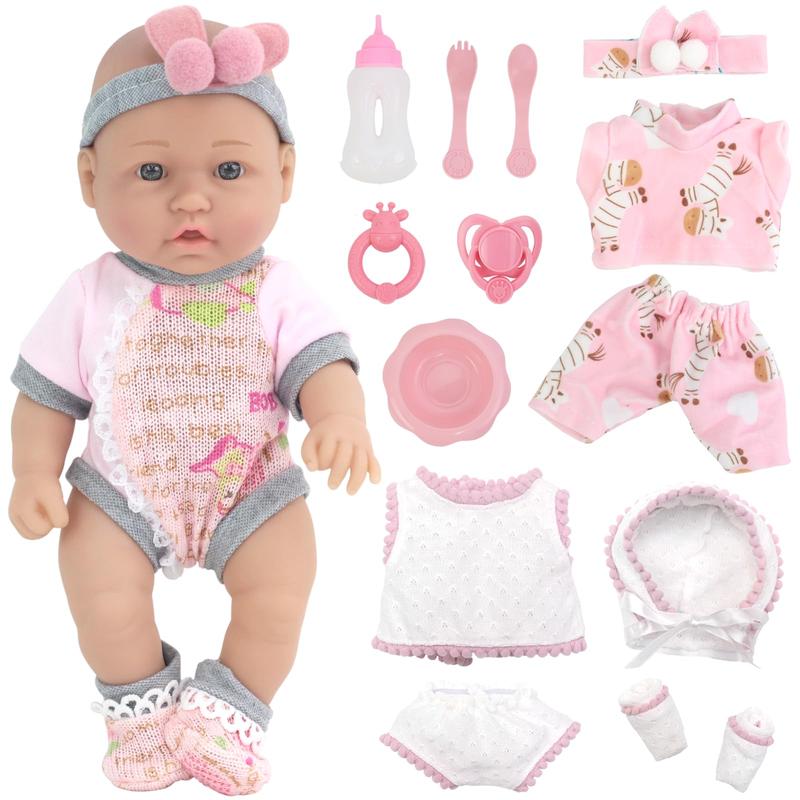 10 Inch Baby Doll with Doll Clothes and Accessories Set, Gift Set with 10