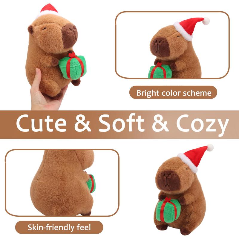 22cm 8.66in Capybara Plush Toys Cuddle Christmas Capybara Toys Unique Capybara Soft Plush Toys With Christmas Gift, Box Stuffed Animal Christmas Decoration