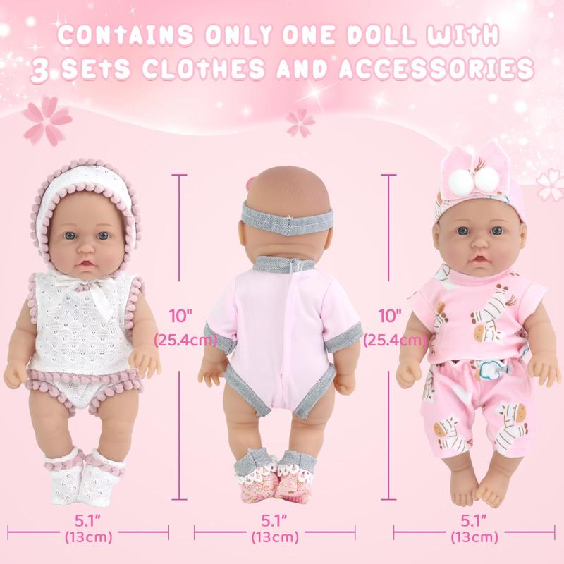 10 Inch Baby Doll with Doll Clothes and Accessories Set, Gift Set with 10