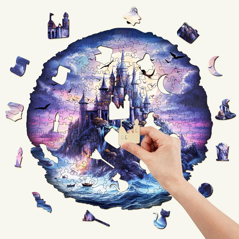 Mysterious Castle Wooden Jigsaw Puzzle for Kids and Adults