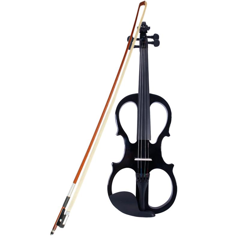 VINCIGO 4 4 Electric Silent Violin, Wood Violin with Case Bow Rosin Headphone Connecting Line V-0 Black Beginner Kit for Adults Teens