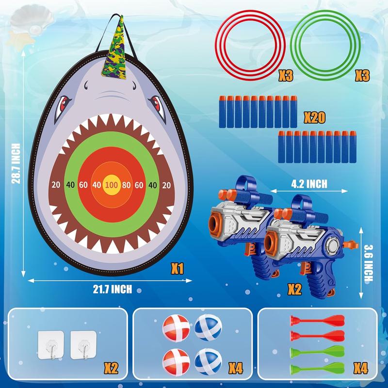 Dart Board for Kids Dart Board Toys for Ages 8-13 with Gun Sticky Balls Darts and Rings Indoor Outdoor Yard Halloween Birthday Party Games for Kids Funny Gifts for 12 Year Old Boy