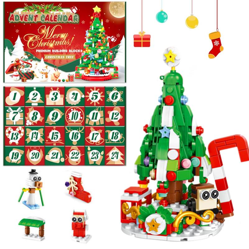 New Advent Calendar 2024 Christmas Building Blocks Toys for Kids Girls Boys Adult, 24 Days Christmas Countdown Building Blocks Toys, Surprise Xmas Gift Box, Christmas Party Favors with 24 Boxes