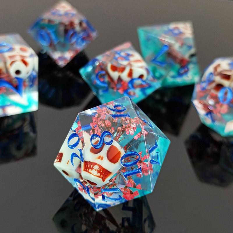 Colorful Dice Set, 7 Counts set Dice Game Props, Role Playing Game Dice, Tabletop Game Accessories for D&D and Fantasy Games