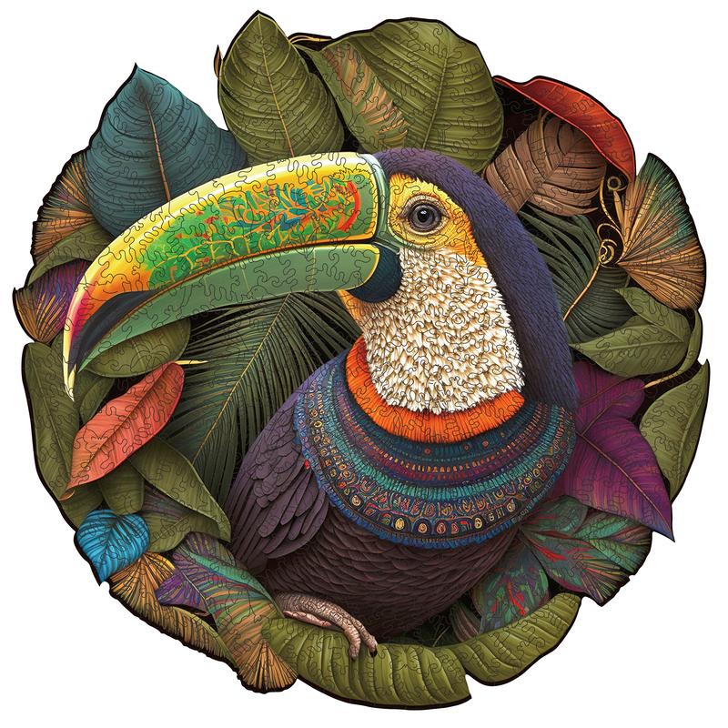 Wooden Puzzles, Toucan Jigsaw Puzzles, Unique Shaped Wooden Puzzle for Adults and Kids, Christmas Gift Family Game Laser Cut