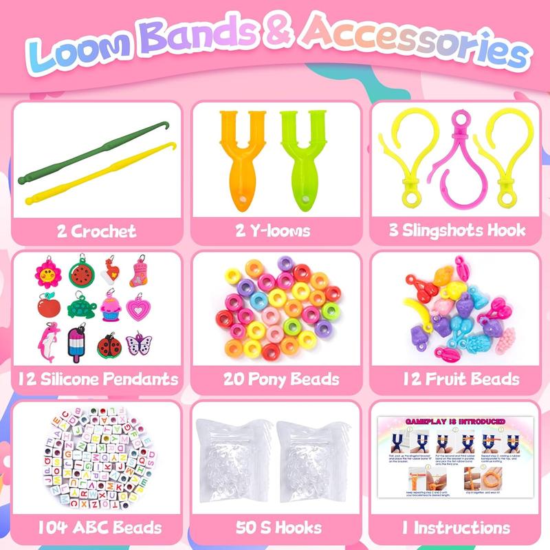 Bracelet Making Kit, Medium, 1500pcs Colorful Rubber Bands, 23 Colors, Loom Bracelet Making DIY Crafting for Boys Girls