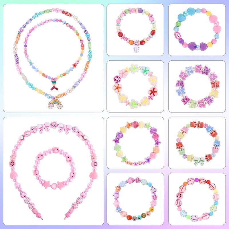 Funtopia Bracelet Jewellery Making Kits for Girls, Hair Band DIY 32 Types Beads DIY Arts and Crafts , Friendship Bracelets Necklace Headband Making Kit Birthday Gifts