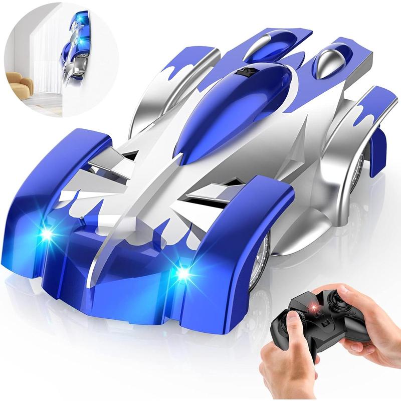 Wall Climbing Remote Control Car, 360° Rotating Dual Mode RC Stunt Car, Toys for 3 Year and up Old Boy, Rechargeable Toy Car with Headlight, Christmas Birthday Gifts-Blue