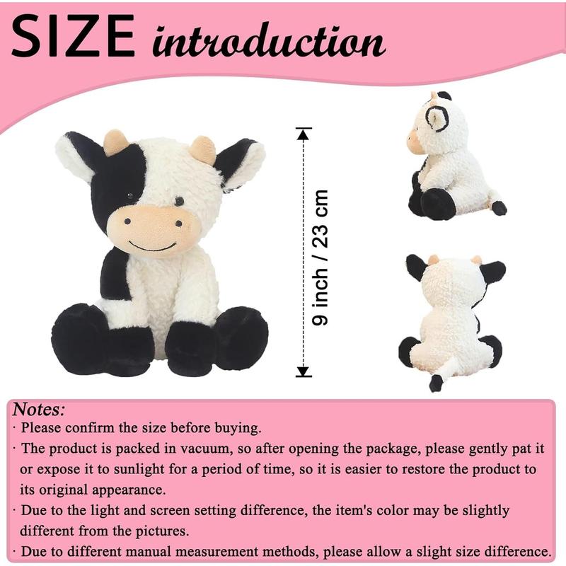 9 Inch Cow Stuffed Animal Plush Soft Stuffed Cow Toy for Kids Girls Boys Toy Gift