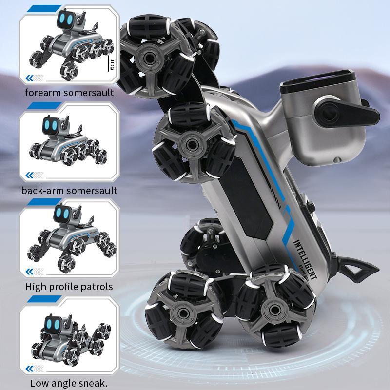 Remote Control Stunt Car Toy with Music, 8 Wheel Dual Control Robot Dog Car Toy, Hand Gesture Remote Control Stunt Car Toy, Birthday Gifts Ideas