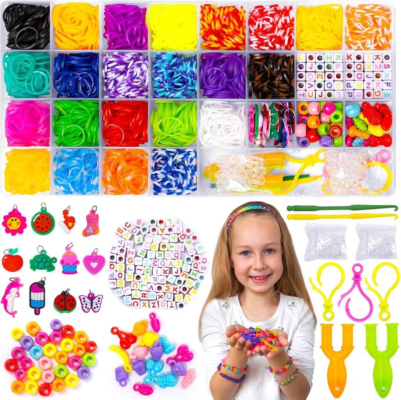 Bracelet Making Kit, Medium, 1500pcs Colorful Rubber Bands, 23 Colors, Loom Bracelet Making DIY Crafting for Boys Girls