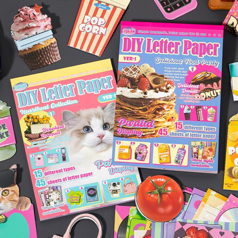 Vintage Magazine Style Sticker, 45pcs set Scrapbooking & Journal Making Material Paper, DIY Decorative Sticker for Stationery & Computer & Water Bottle