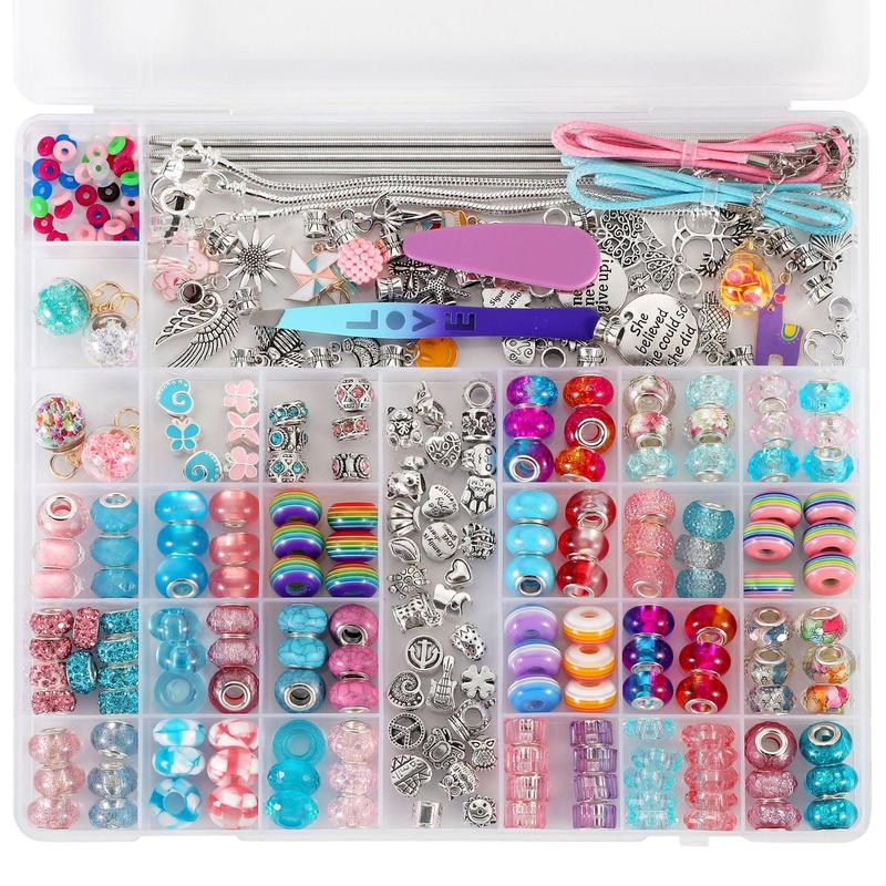 Creative Beads Charm Kit for Jewelry Making, 242pcs set DIY Fashion Handmade Beading Supplies with Storage Box, Birthday Gift for Women & Teenager, Christmas Gift