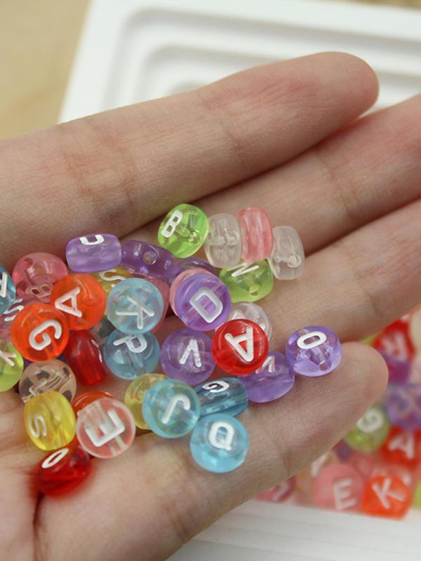 Transparent Letter Beads, DIY Fashion Necklace Bracelet, Jewelry Making Supplies for Women & Girls