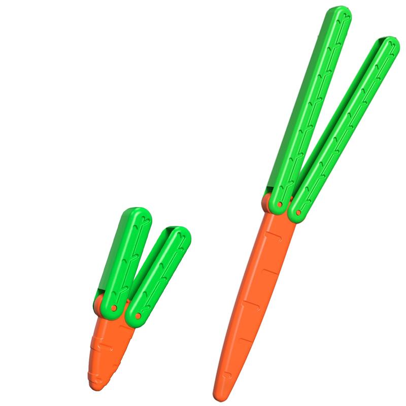 Summer 2 Pcs Carrot toys - Stress Relief Fidget Toys with Decompression Features - 3D Printed Practice Prop EDC (Big + Small) Green