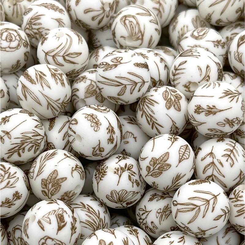 Beautiful Wildflower Grows Untamed Printed Silicone Beads | Flower Beads | Colorful Beads | Bead Shop | DIY Craft | DIY Supplies