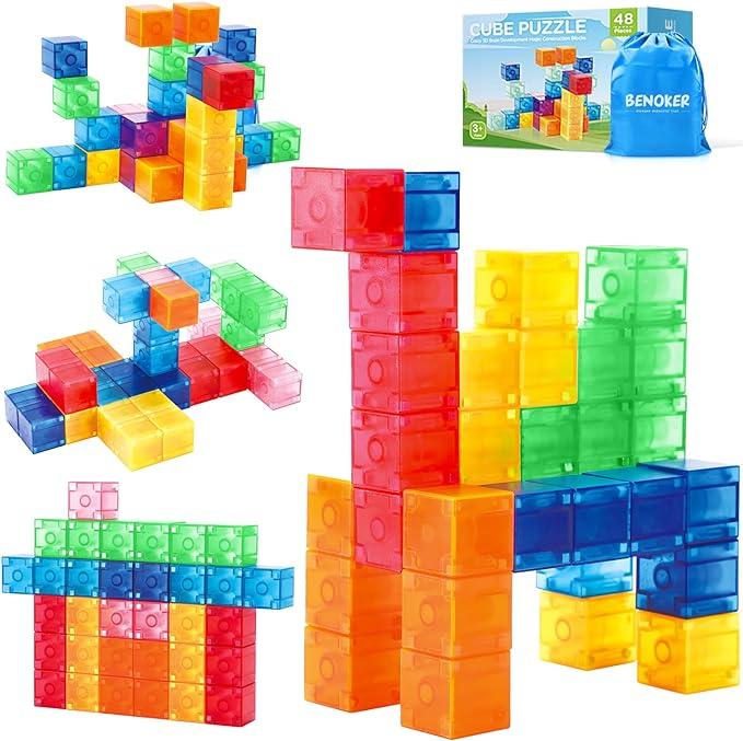 Magnetic Building Blocks for Toddlers 3+, Montessori Toys Preschool STEM Educational Sensory Magnet Tiles for Kids Boys and Girls Classroom Must Haves