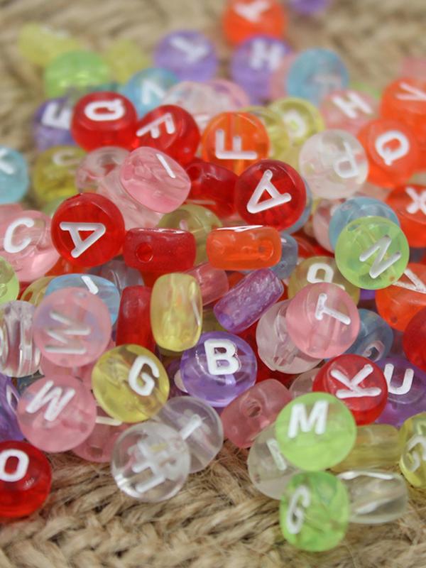 Transparent Letter Beads, DIY Fashion Necklace Bracelet, Jewelry Making Supplies for Women & Girls