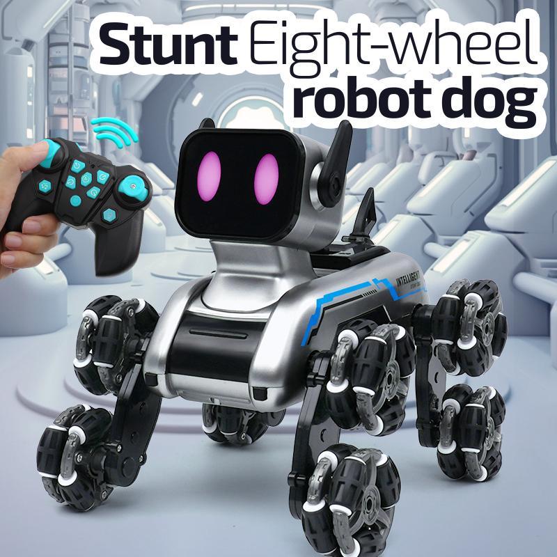 Remote Control Stunt Car Toy with Music, 8 Wheel Dual Control Robot Dog Car Toy, Hand Gesture Remote Control Stunt Car Toy, Birthday Gifts Ideas