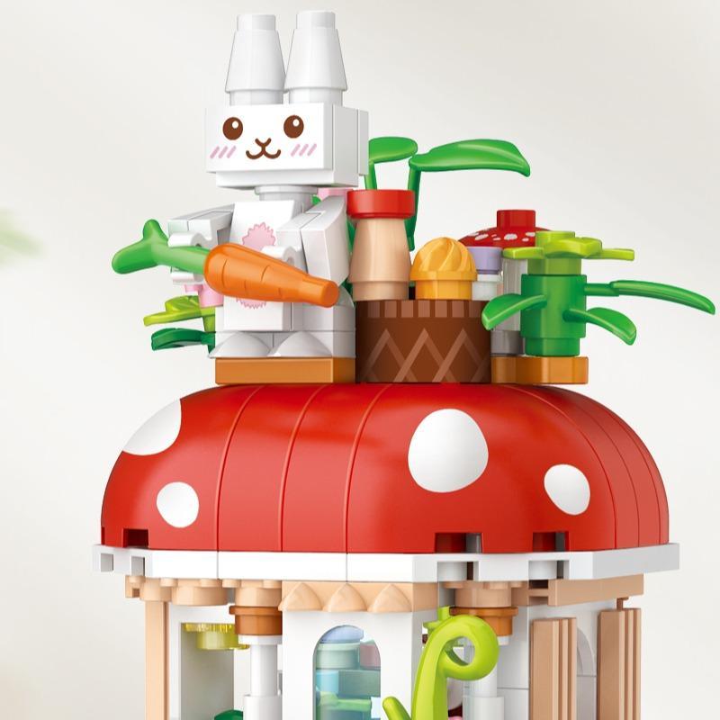 Mushroom House Building Blocks (417pcs set), Small Granules Assembled Toys, Creative Nautical House Model Gift